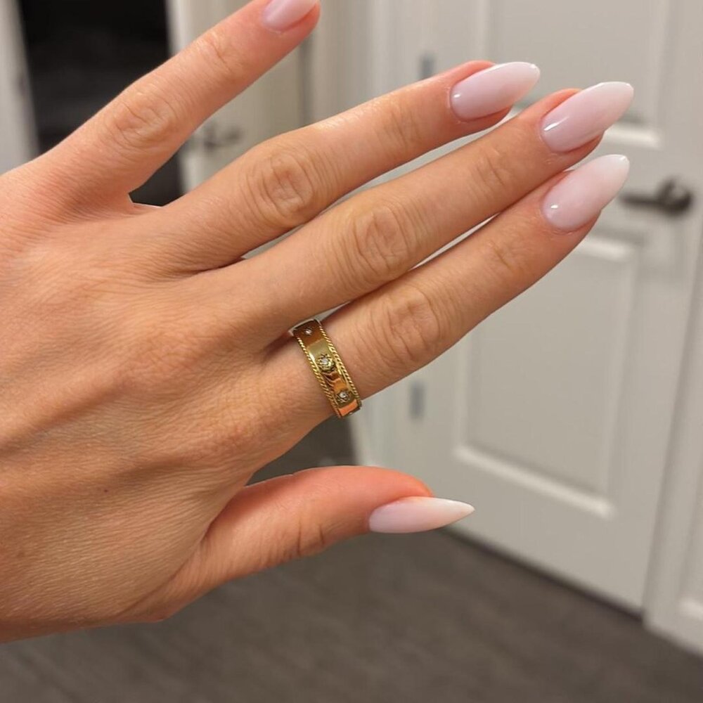 The Thea Gold plated stainless steel cz star studded ring Sz 7